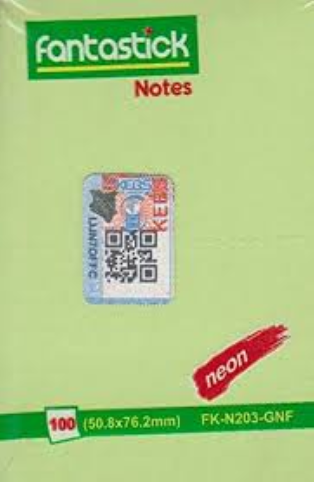 Fantastick Stick Notes 2x3" Fluor. Green FK-N203-GNF